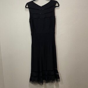 Tadashi Shoji black‎ midi dress